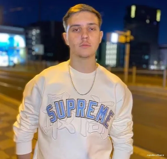 Grey Logo Hoodie Kanji Round Blue S 20SS XL White Embroidered Neck Black Crewneck Royal L Highest M 0609